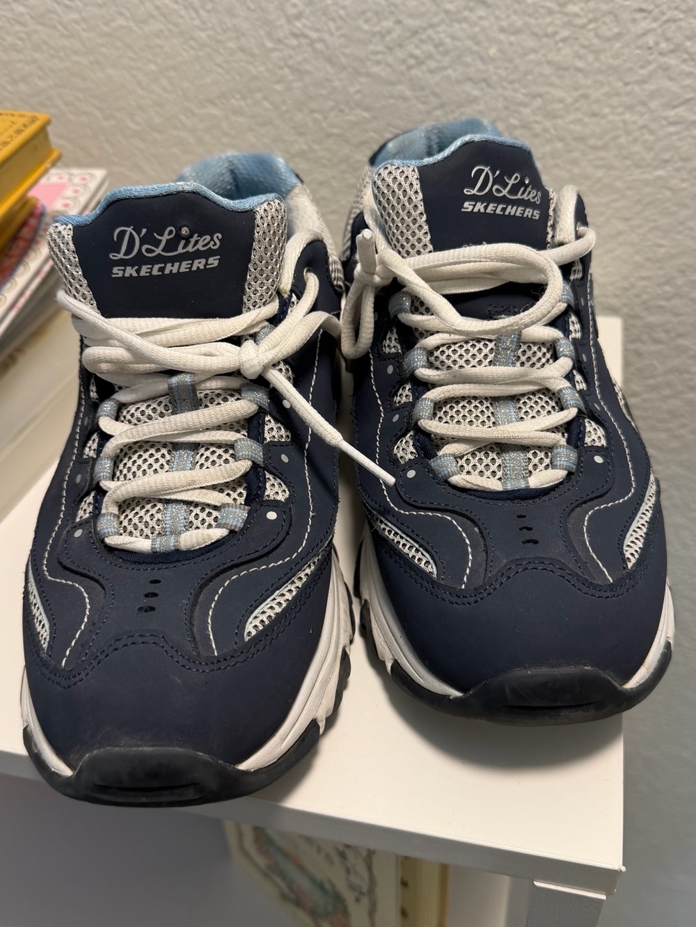 Skechers D'Lites Navy and White Sneakers